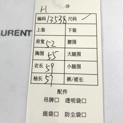 Saint Laurent White Logo Hoodie