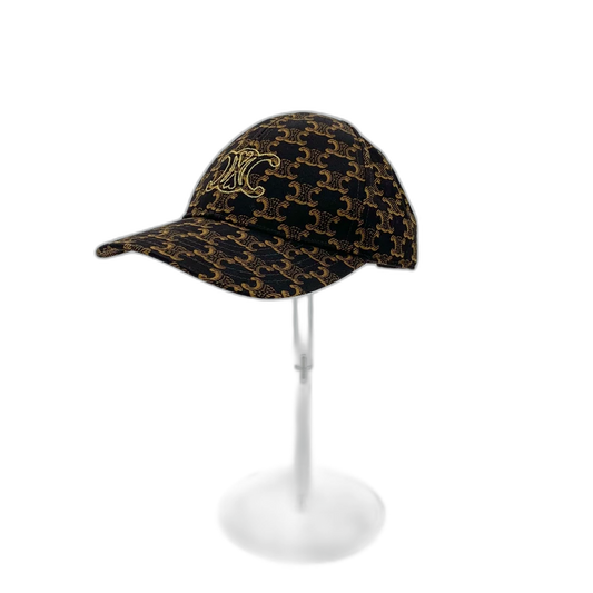 Celine Brown Cap with Logo Print