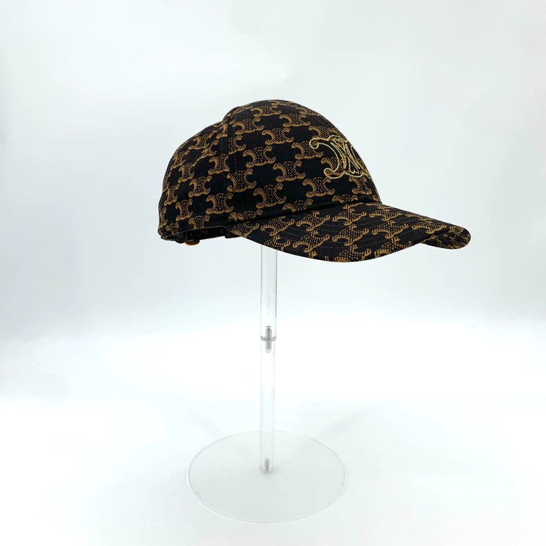 Celine Brown Cap with Logo Print