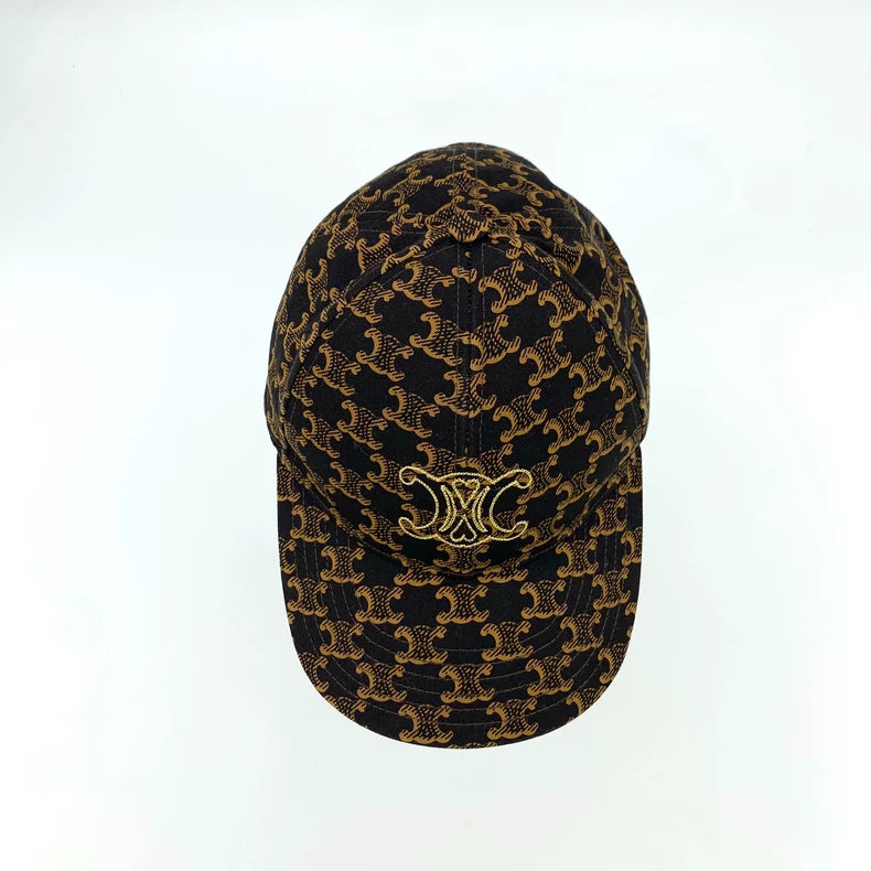 Celine Brown Cap with Logo Print