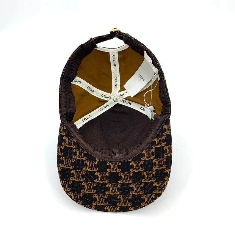 Celine Brown Cap with Logo Print