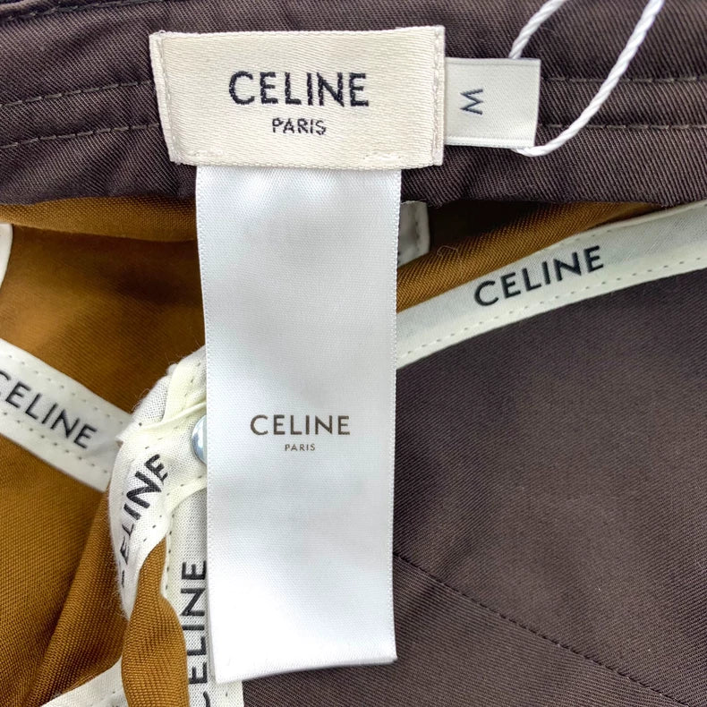 Celine Brown Cap with Logo Print