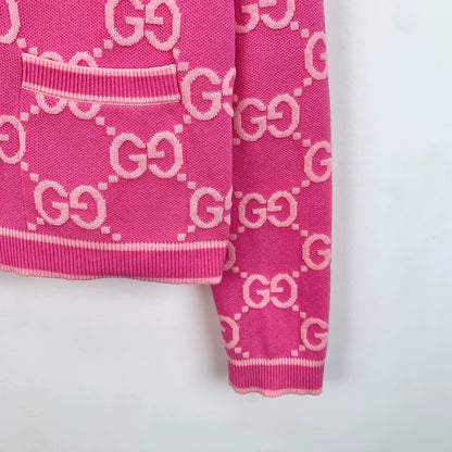 Pink Logo Knit Cardigan by Gucci
