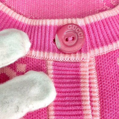 Pink Logo Knit Cardigan by Gucci