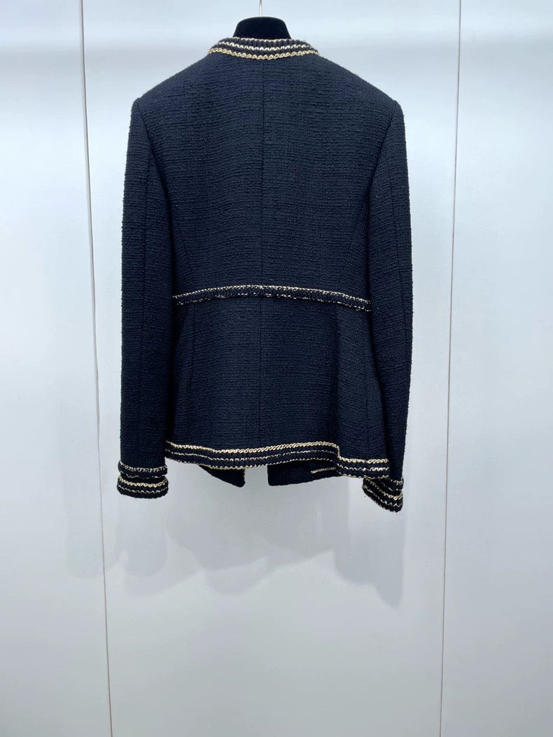 Chanel Black Gold Fitted Jacket