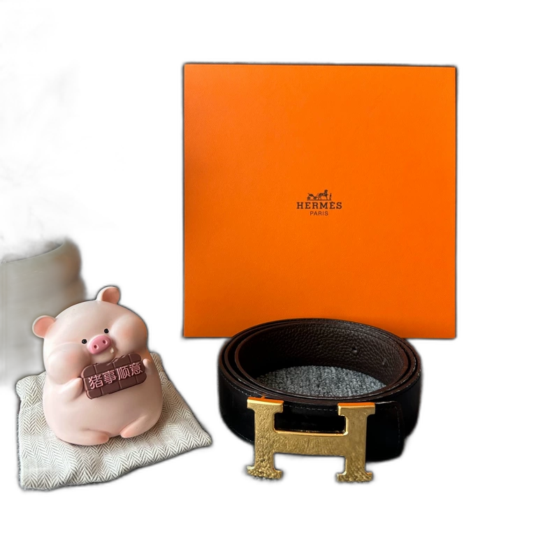 Hermes Double-Sided Smooth Buckle Belt