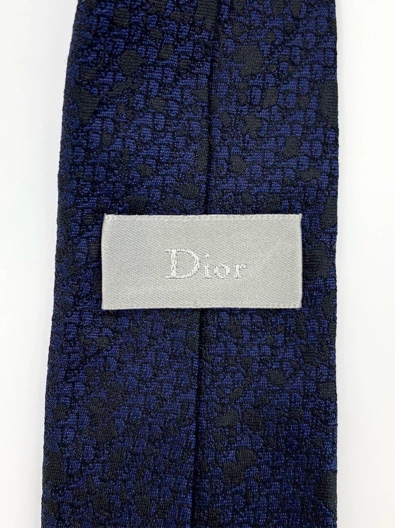 Dior Blue Floral Silk Tie