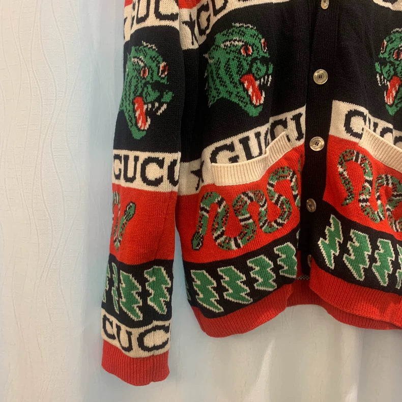 Gucci Wool Cardigan Sweater in Medium Size