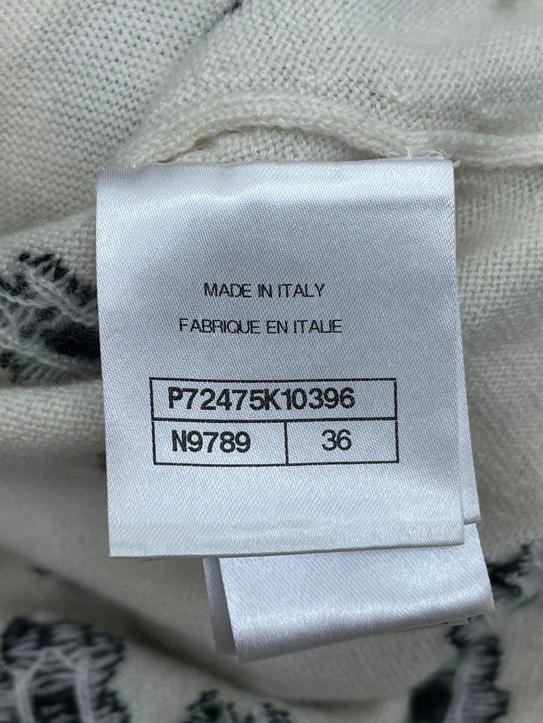 Chanel Black and White Daisy Knit Skirt