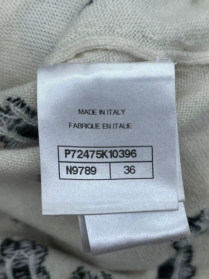 Chanel Black and White Daisy Knit Skirt