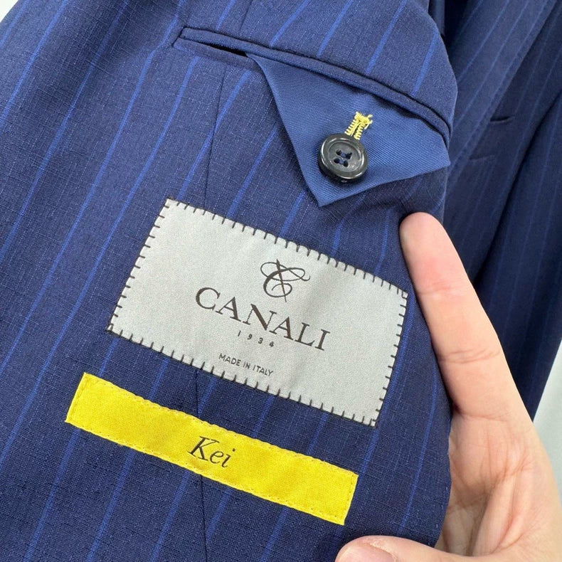 Canali Custom Wool Striped Suit Jacket-yf