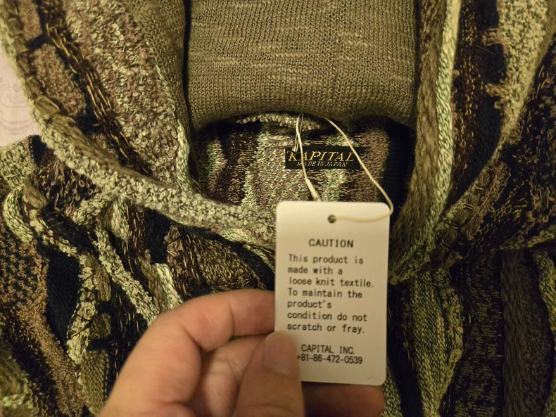 kapital hooded knit sweater