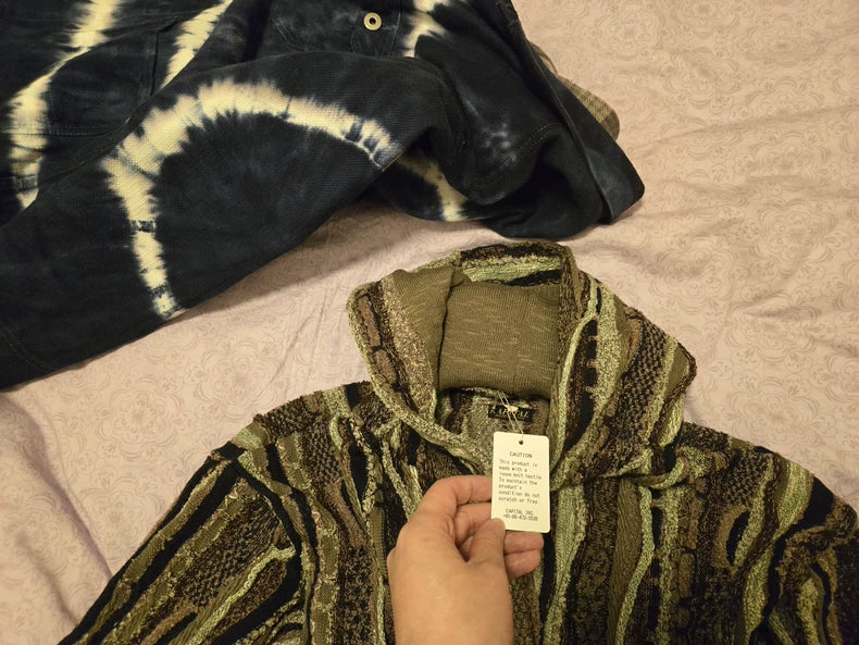 kapital hooded knit sweater