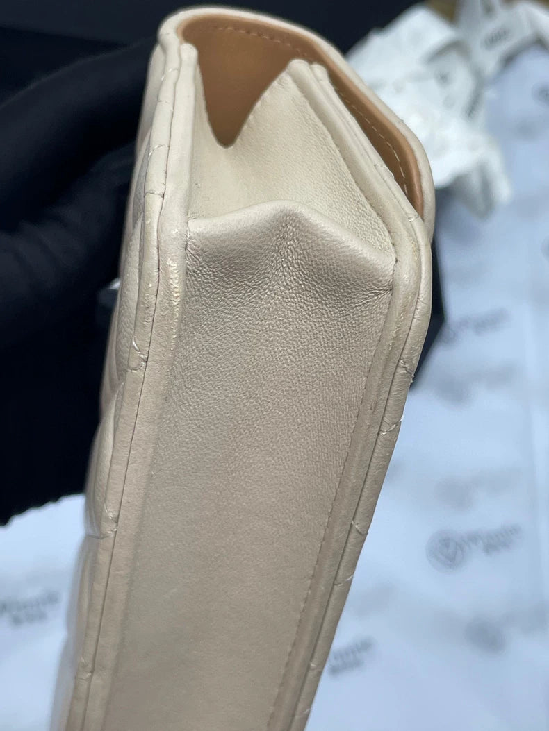 Chanel WOC Mini Bag in Beige Leather