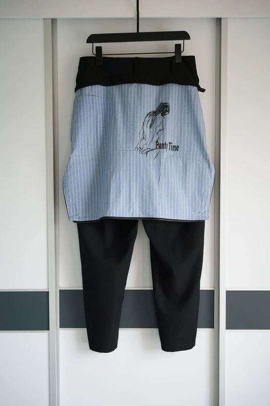 Yohji Yamamoto Blue Stripe Zip Pants