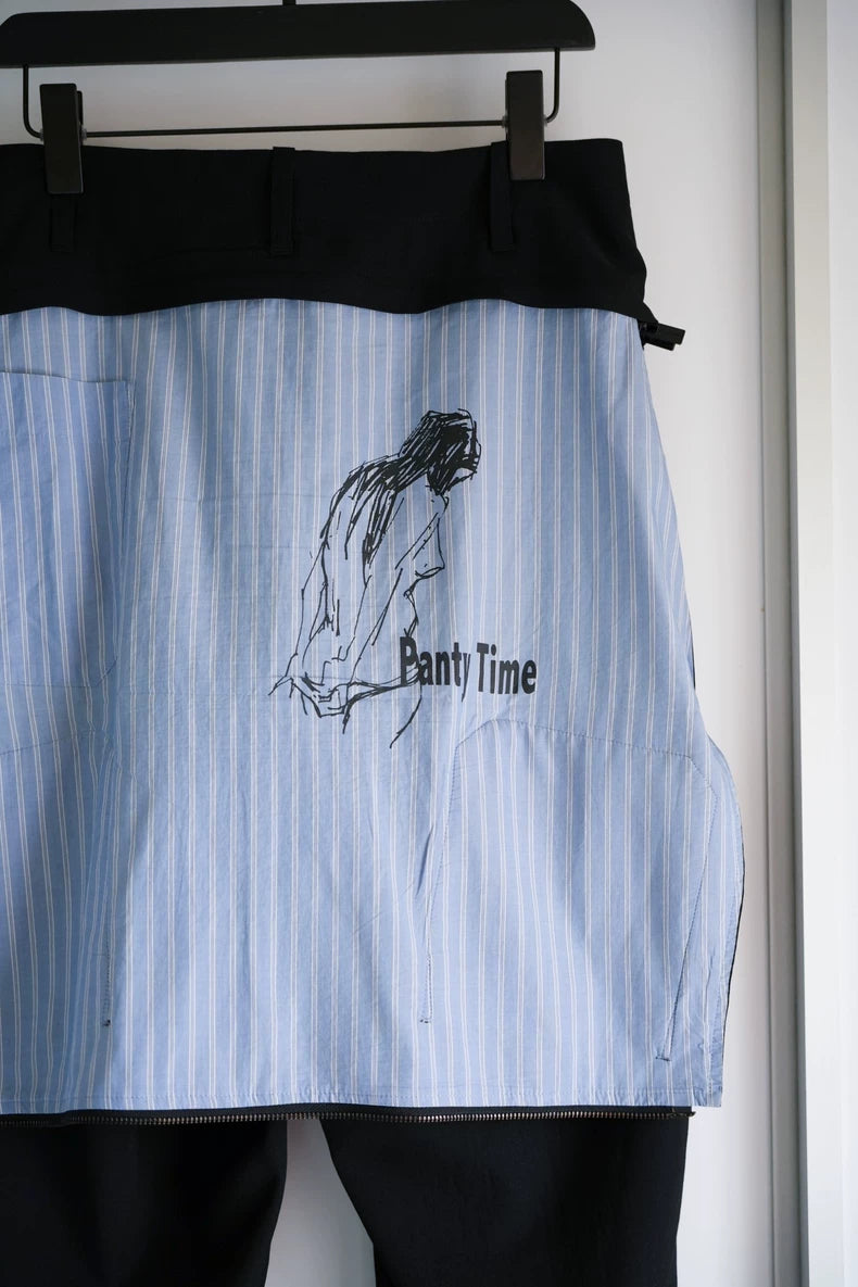 Yohji Yamamoto Blue Stripe Zip Pants