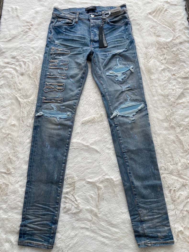 Amiri Blue Logo Denim Pants