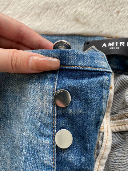 Amiri Blue Logo Denim Pants