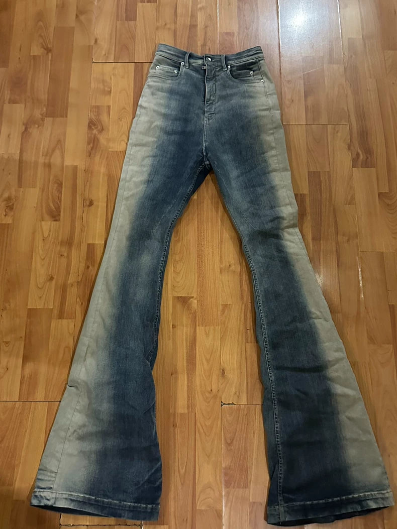 Rick Owens Washed Gradient Flare Jeans