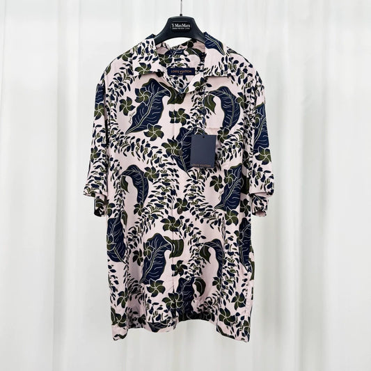 Louis Vuitton Floral Silk Short-Sleeve Shirt-yf