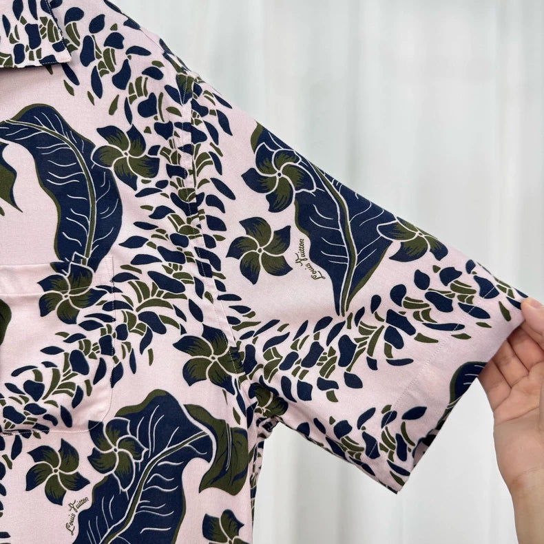Louis Vuitton Floral Silk Short-Sleeve Shirt-yf