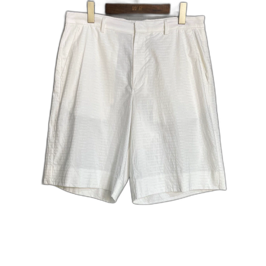 Prada White Logo Print Shorts