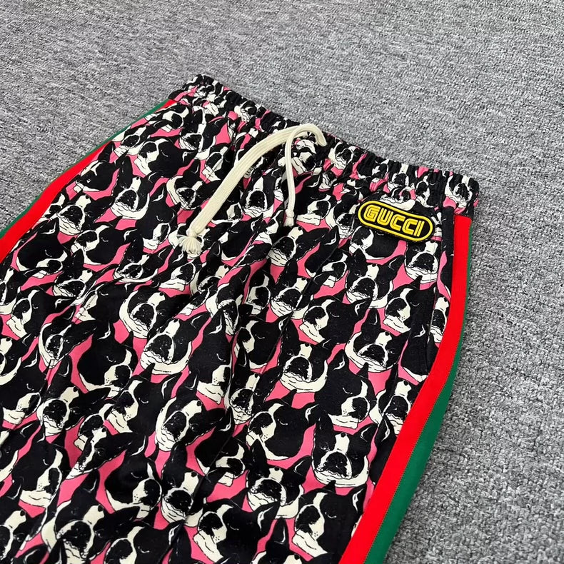 Gucci Printed Dog Pattern Sports Pants