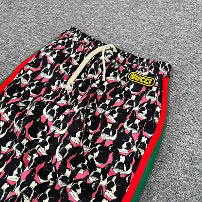 Gucci Printed Dog Pattern Sports Pants