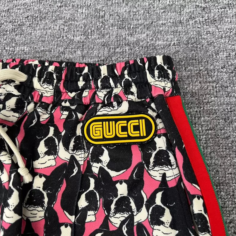 Gucci Printed Dog Pattern Sports Pants