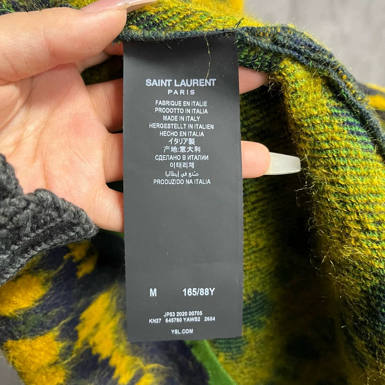 Saint Laurent Yellow Green Striped Jacket