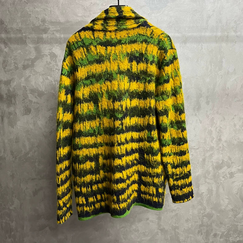 Saint Laurent Yellow Green Striped Jacket