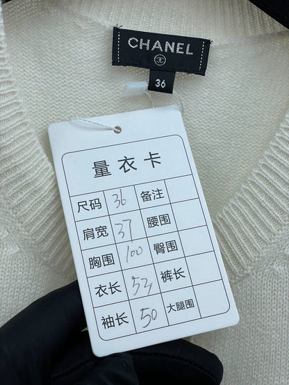 Chanel Knit Cashmere Cardigan With Sleeves