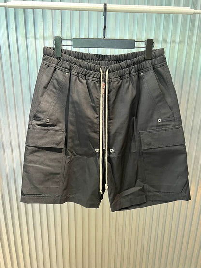 Rick Owens Men's Black Ripstop Pocket Shorts