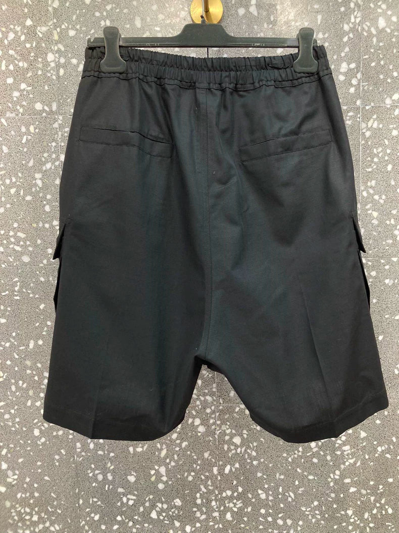 Rick Owens Men's Black Ripstop Pocket Shorts