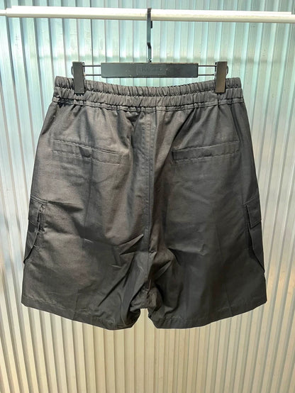 Rick Owens Men's Black Ripstop Pocket Shorts