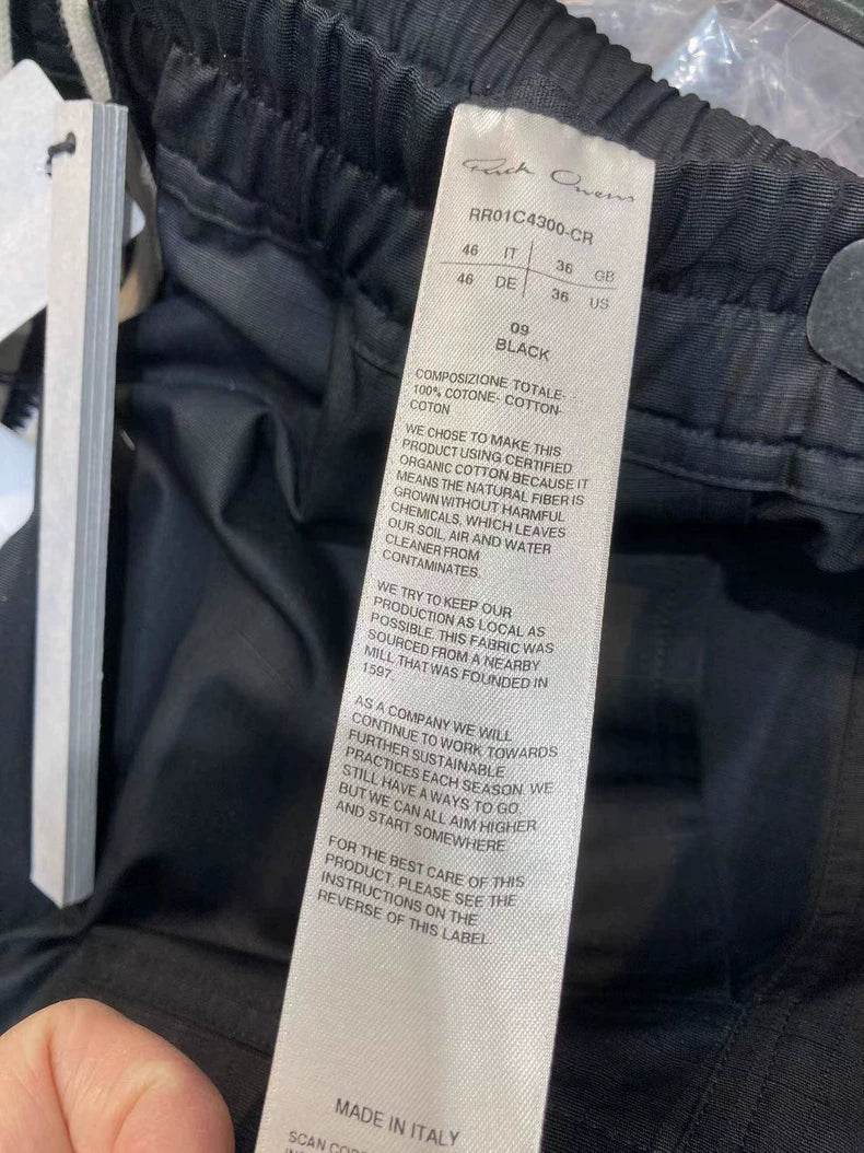 Rick Owens Men's Black Ripstop Pocket Shorts