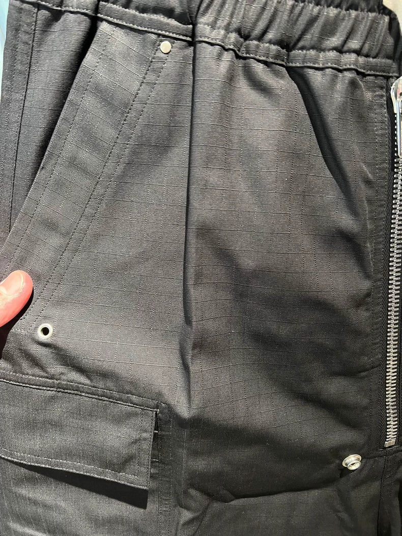 Rick Owens Men's Black Ripstop Pocket Shorts