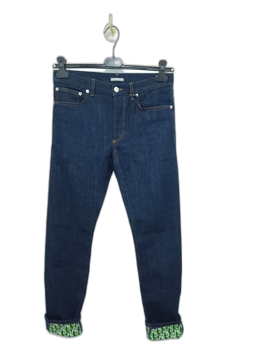 Dior Denim Pants with Logo Cuffs