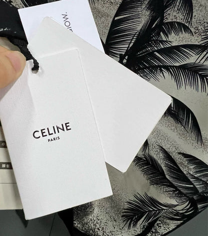 Celine Palm Tree Print Short Sleeve Shirt-yf