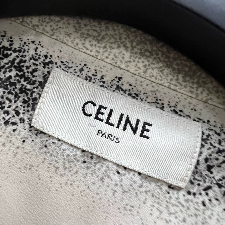 Celine Palm Tree Print Short Sleeve Shirt-yf