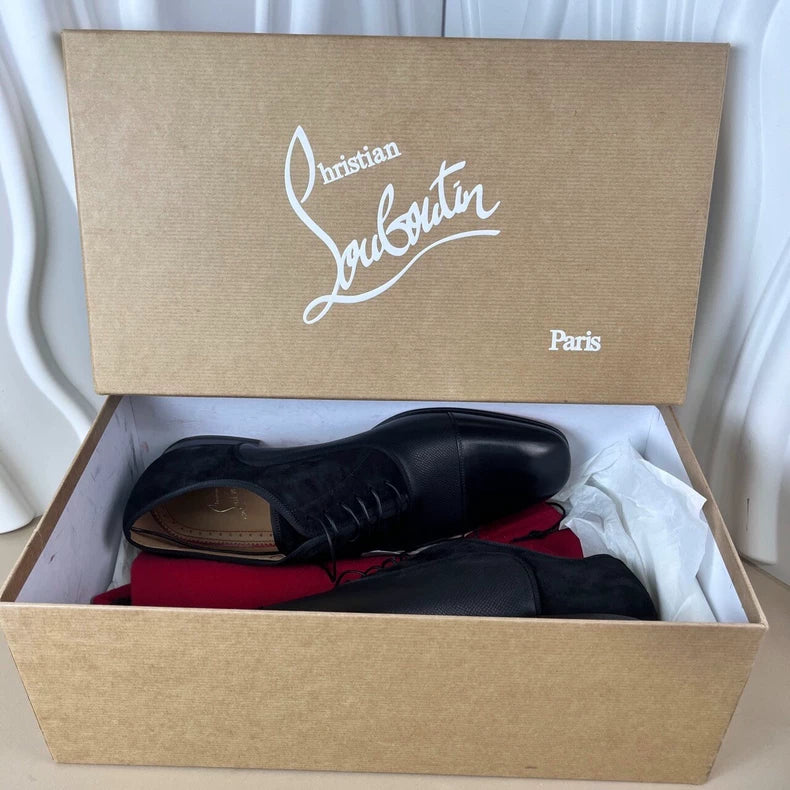 Christian Louboutin Black Leather Dress Shoes