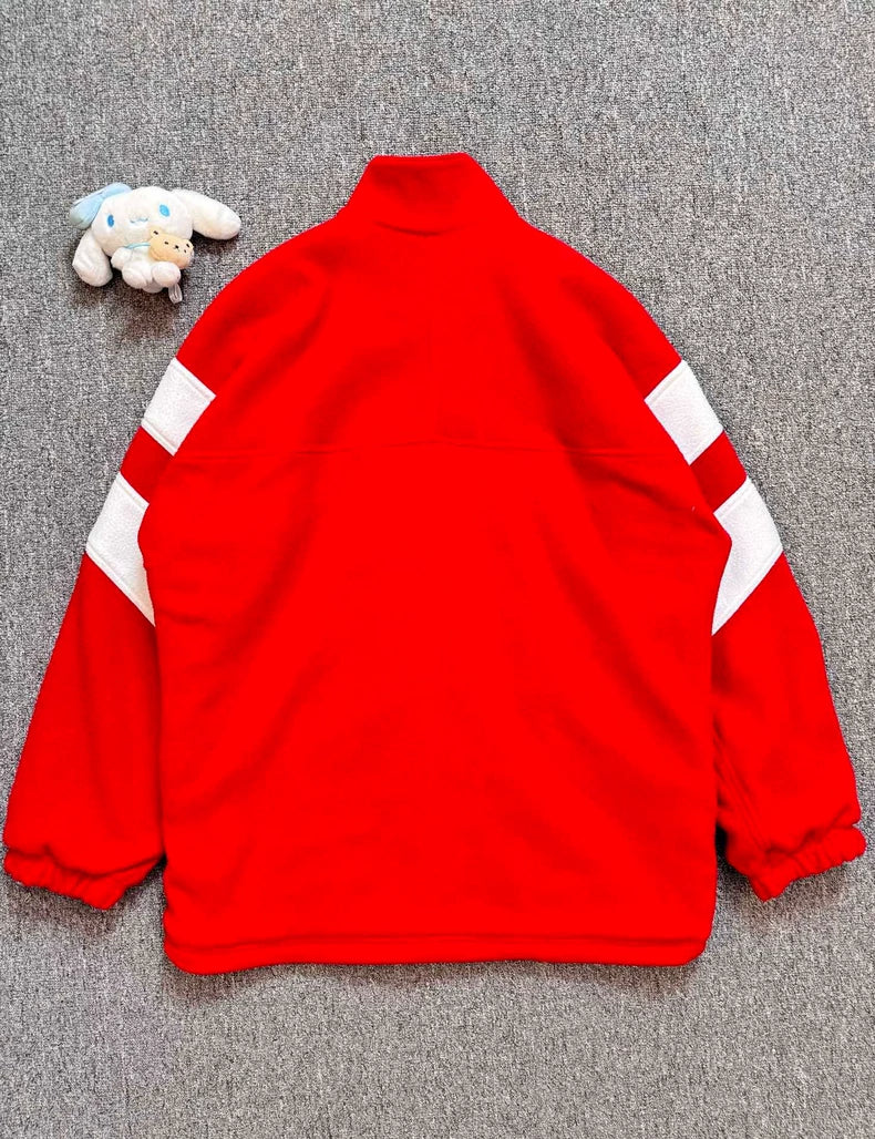 Balenciaga Sporty B Series Red Fleece Jacket
