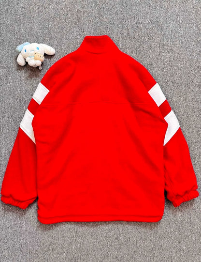 Balenciaga Sporty B Series Red Fleece Jacket
