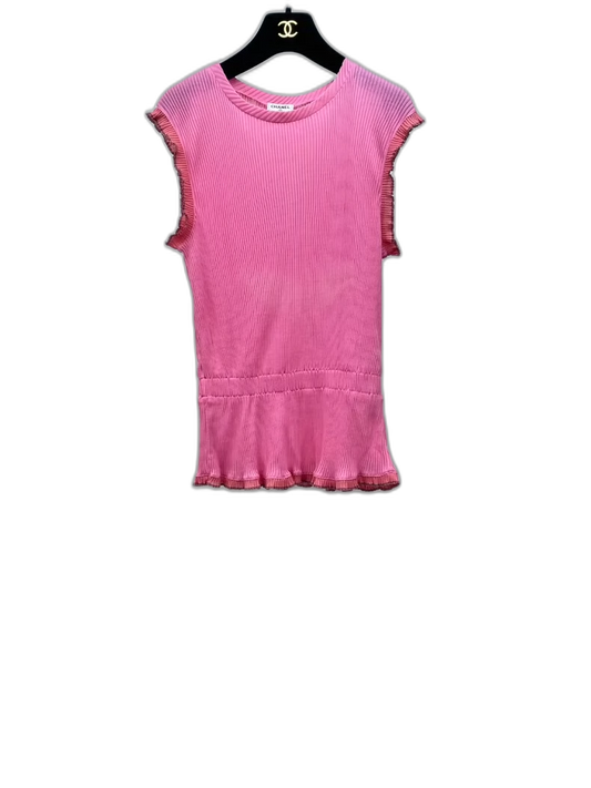 Chanel Pink Sleeveless Knit Top