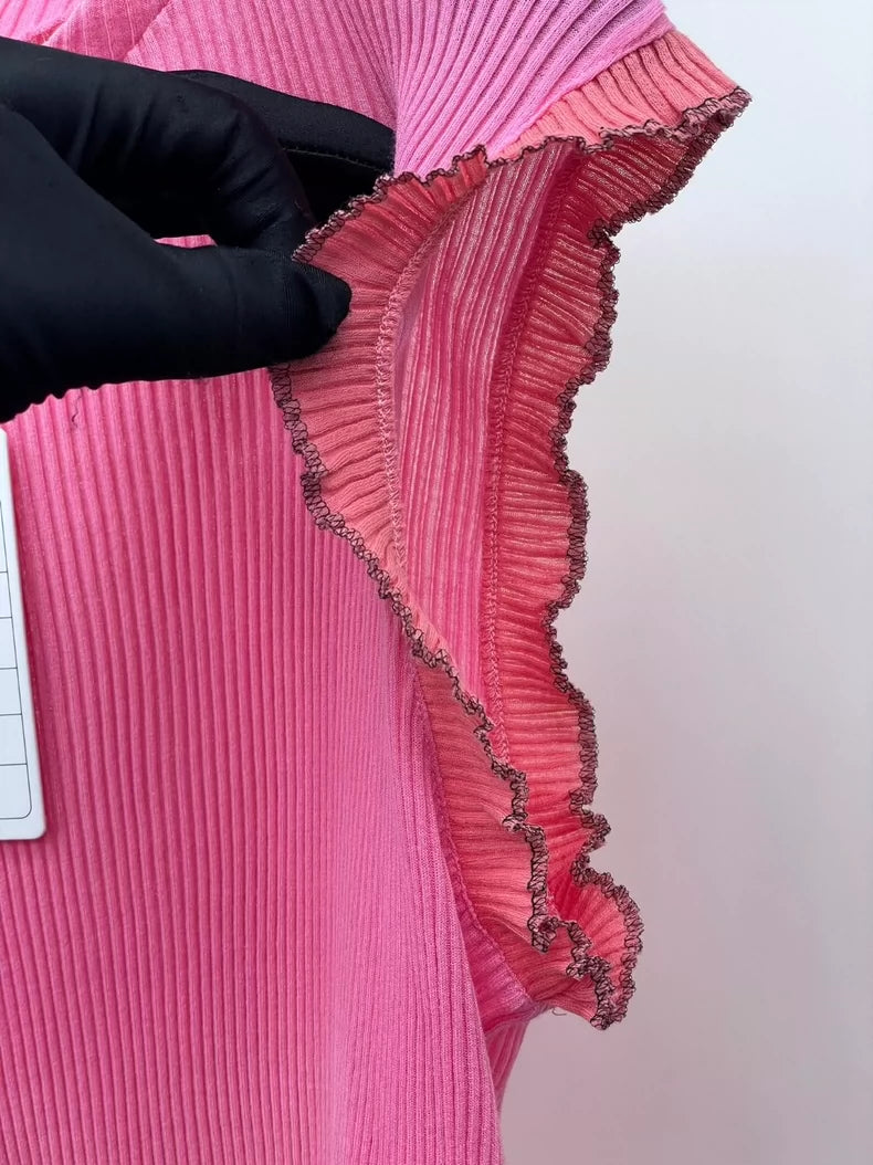 Chanel Pink Sleeveless Knit Top