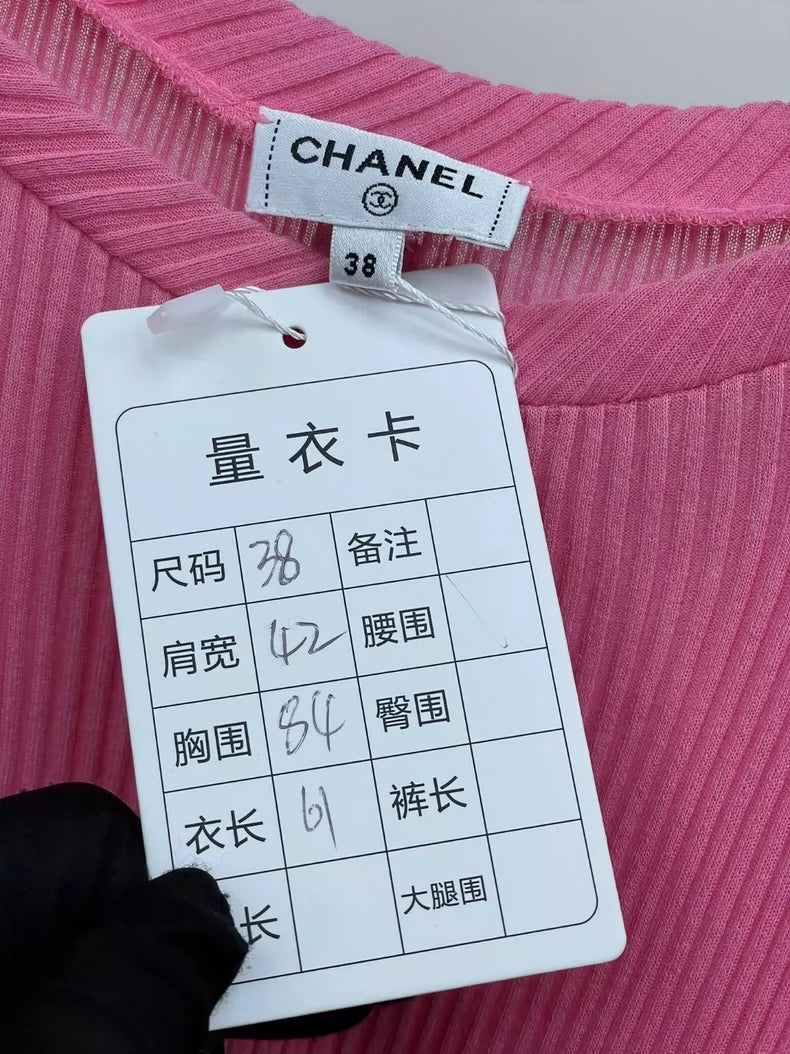 Chanel Pink Sleeveless Knit Top