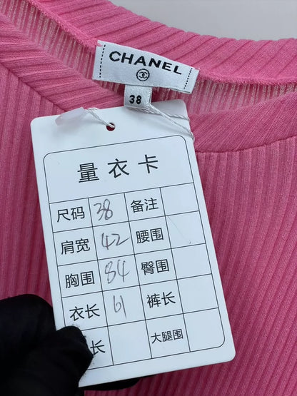 Chanel Pink Sleeveless Knit Top