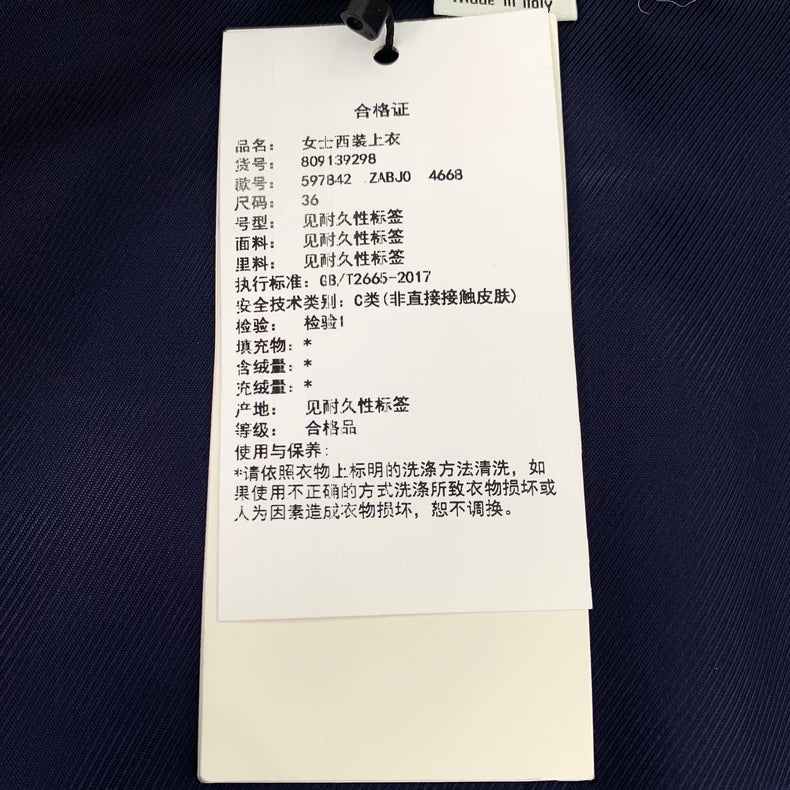 Gucci Deep Blue Logo Print Wool Blazer