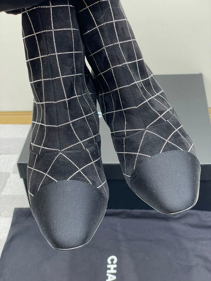 Chanel Bling Grid Short Boots