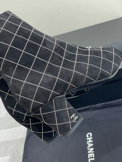 Chanel Bling Grid Short Boots